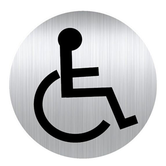 Panneau aluminium adhesif ø80mm toilettes handicapes