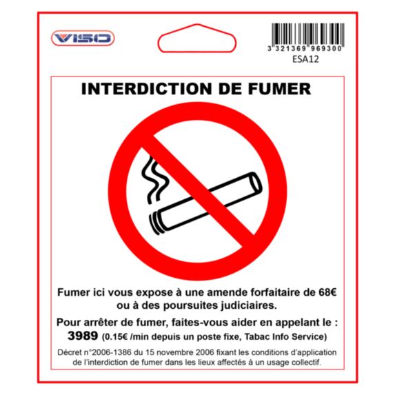 Adhesif interdit de fumer 115x115mmr