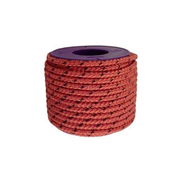 Drisse polypropylène rouge fil noir ø4mm longueur :12m 