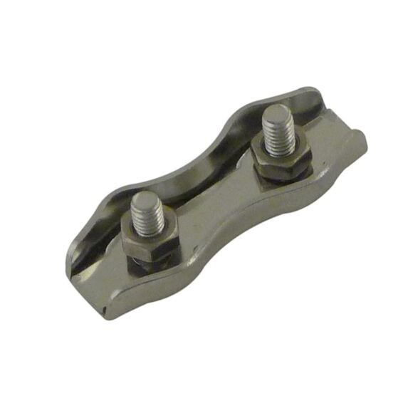 2 serre-cable plat 2 boulons inox AISI 316 ø3mm