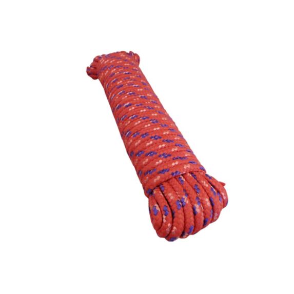 Drisse polypropylène rouge fil lilas/rose fluo ø6mm longueur :20m - 