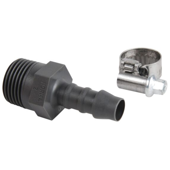 Raccord polyamide Ø8 mm 3/8'' + collier - SPID'O