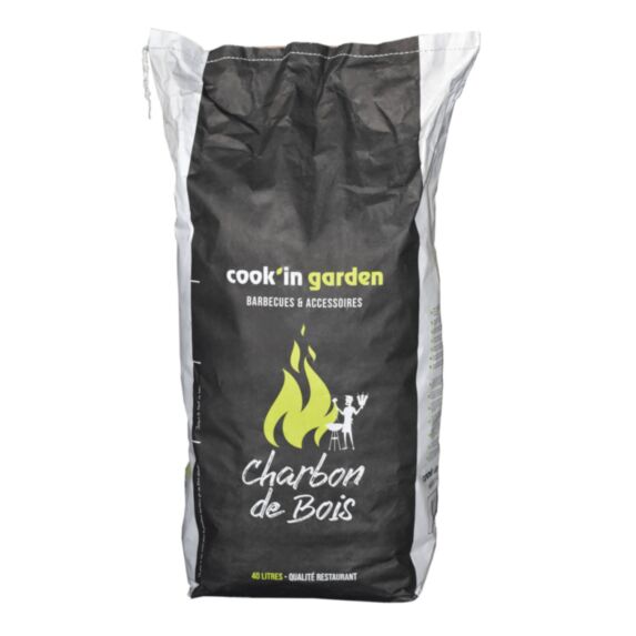Sac charbon de bois Qualité Restaurant 40 L - COOK'IN GARDEN
