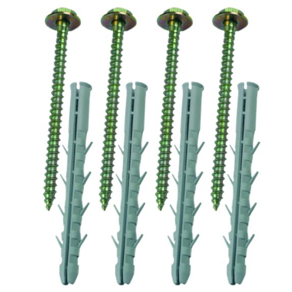 4 chevilles plastiques 12 x 130mm + tirefonds - OPTEX