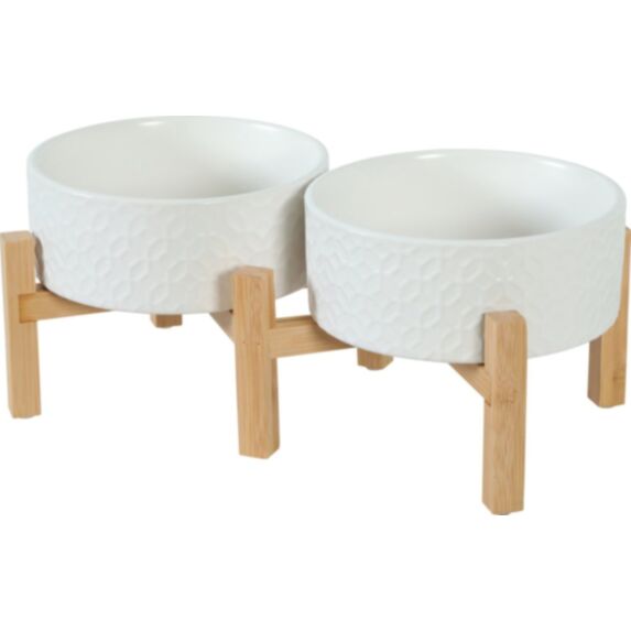 Écuelle grès Keramo duo blanc 1400mL - ZOLUX