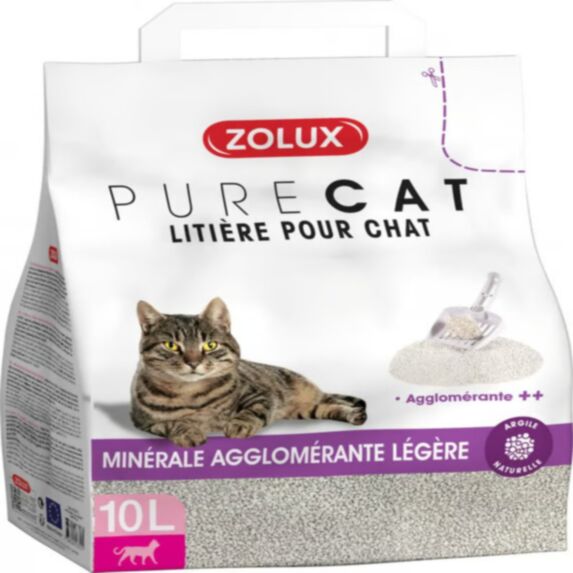 Litière Purecat agglomérante végétale 8L - AMCC CLOSY