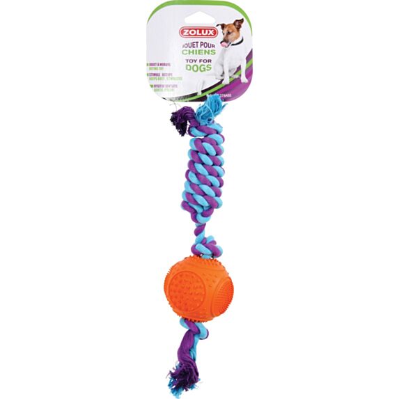 Jouet chien corde et balle dental Ø7,5 cm - ZOLUX