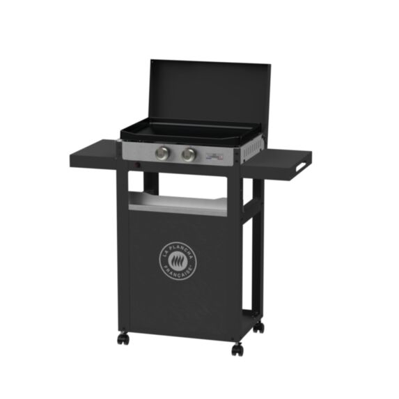 Plancha gaz Acier électrozingué noir 92,4x51,8x114,3cm - LE MARQUIER