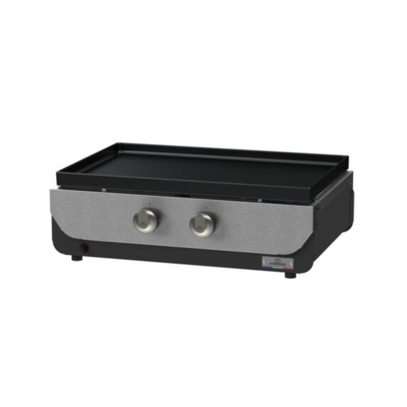 Plancha gaz Original 260 Duo inox satiné/acier peinture époxy noir 63x49x21cm - LE MARQUIER