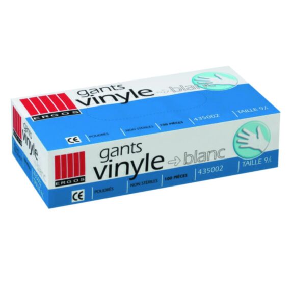 Boite 100 gants vinyle T.XL - ERGOS