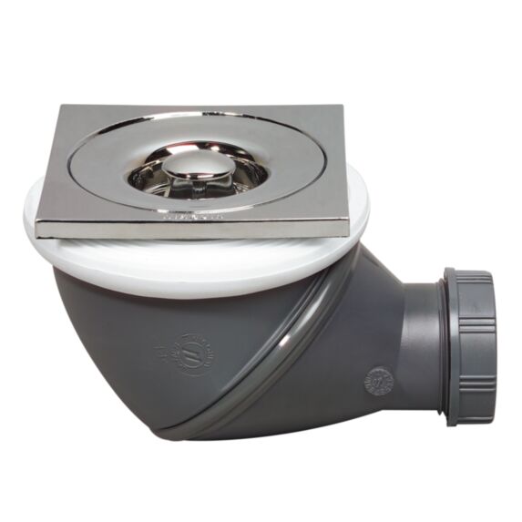 Bonde de douche tourbillon carré Ø60 mm à compression - WIRQUIN