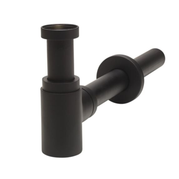 Siphon de lavabo design en laiton chromé noir - WIRQUIN