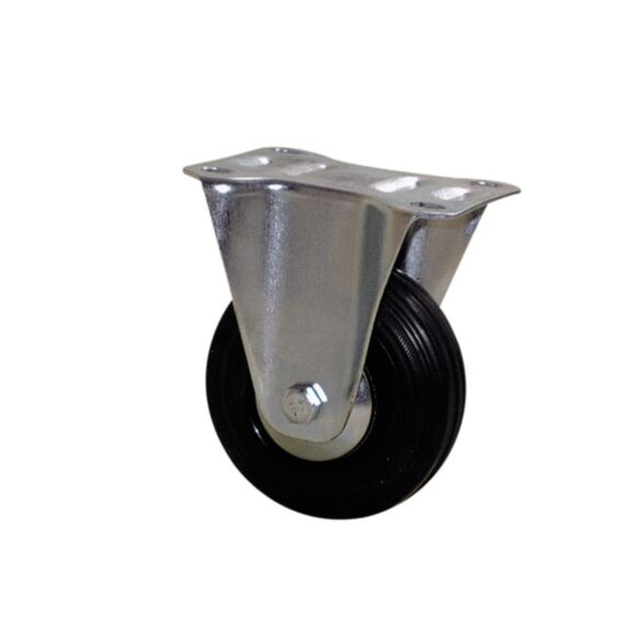 Roulette standard de manutention à platine fixe caoutchouc noir Ø80MM - Charge supportée 80kg - CIME