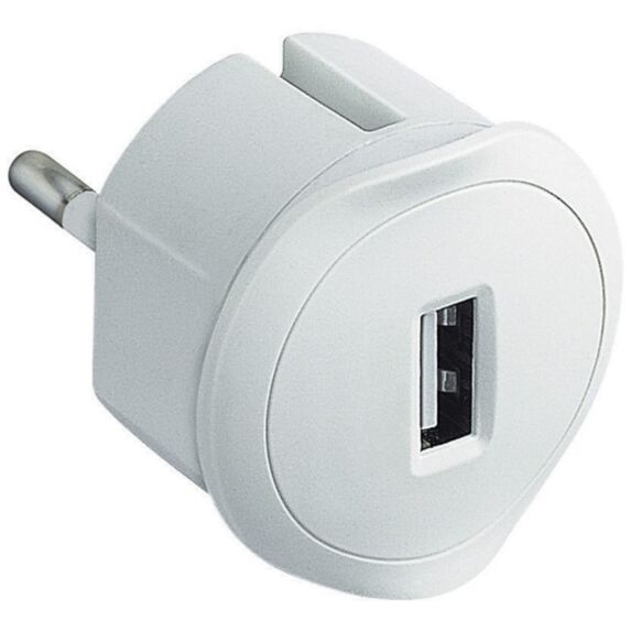 Adaptateur chargeur USB blanc - LEGRAND