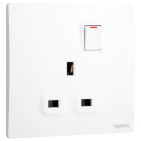 1G BS 13A SP switched socket Mallia blanc - LEGRAND