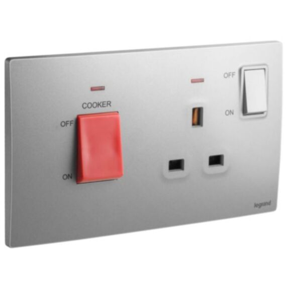45A cooker control unit Mallia argent - LEGRAND