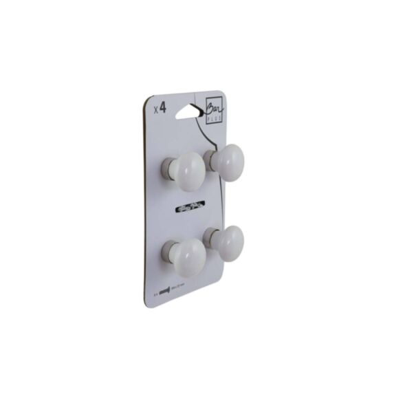 Set de 4 boutons de meuble Coton blanc porcelaine - BAR PLUS