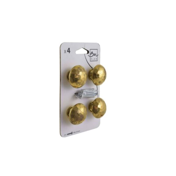 Set de 4 boutons de meuble Strass doré acier - BAR PLUS