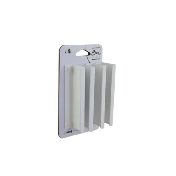 Set de 4 boutons de meuble invisible acier blanc - BAR PLUS