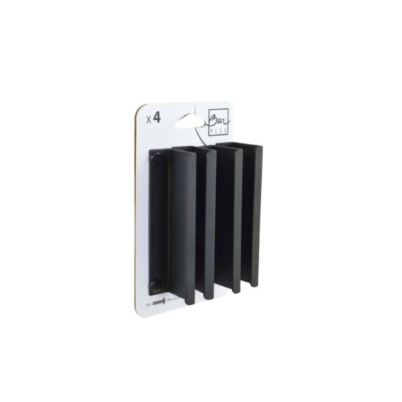 Set de 4 boutons de meuble invisible acier noir - BAR PLUS