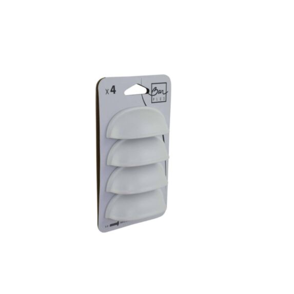 Set de 4 boutons de meuble Coquille acier blanc - BAR PLUS