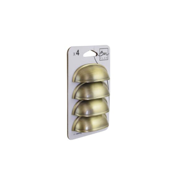 Set de 4 boutons de meuble Coquille acier or - BAR PLUS