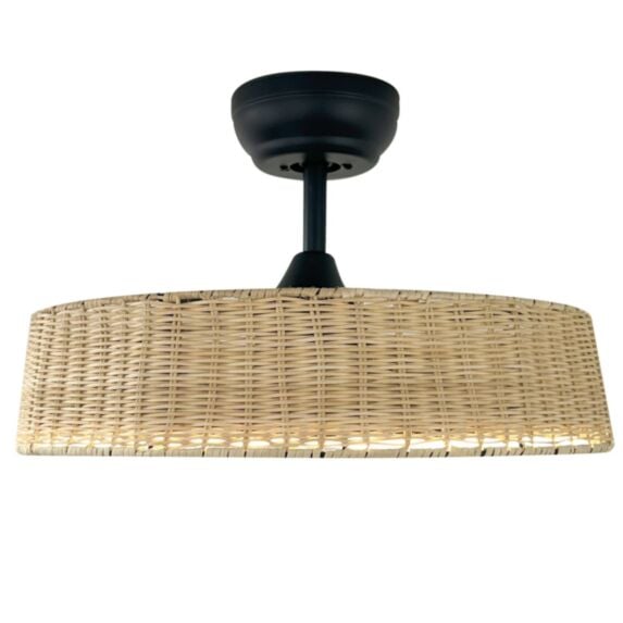 Ventilateur de plafond Solava rotin naturel Ø50cm - FARELEK