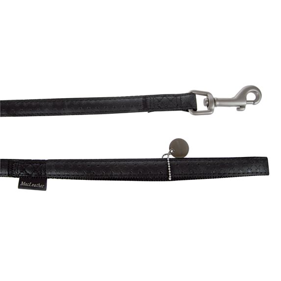 LAISSE MC LEATHER NOIR CUIR 15MM/1.2M