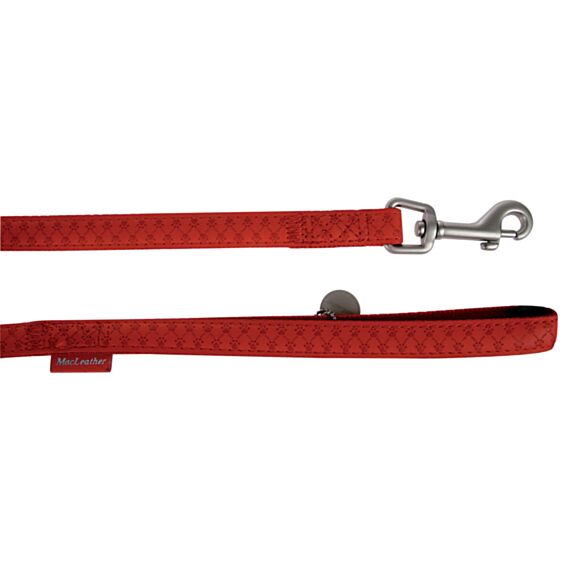 LAISSE MC LEATHER ROUGE CUIR 25MM/1.2M