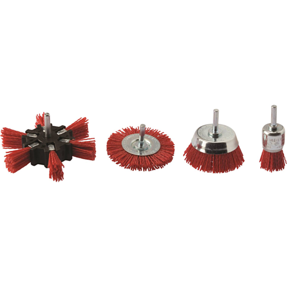 Assortiment 4 brosses nylon rouge - SCID