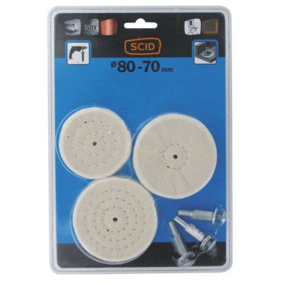 Lot de 3 brosses circulaires coton - SCID