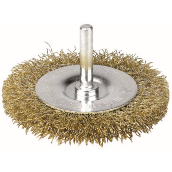 Brosse circulaire fils acier laitonné ondulés Ø 100 - SCID