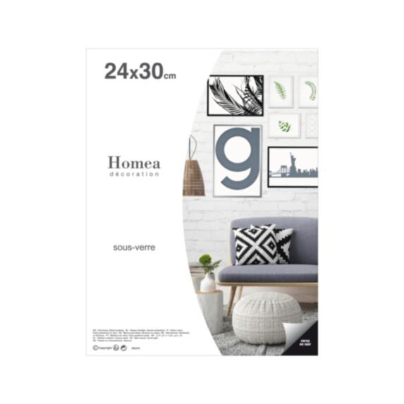 Sous-verre photo 24 x 30 cm verre transparent - HOMEA
