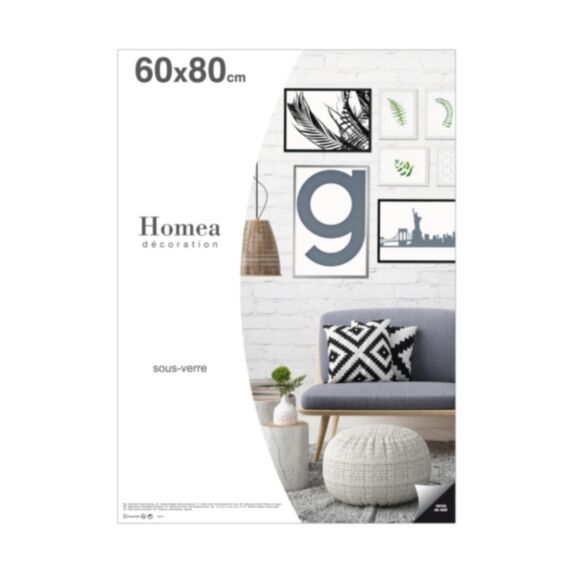 Sous-verre photo 60 x 80 cm verre transparent - HOMEA