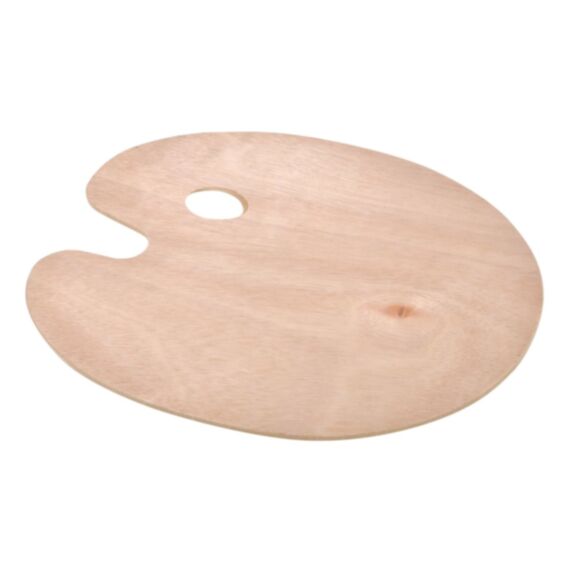 Palette de peinture ovale en bois contreplaqué 25 x 30 cm - HOMEA