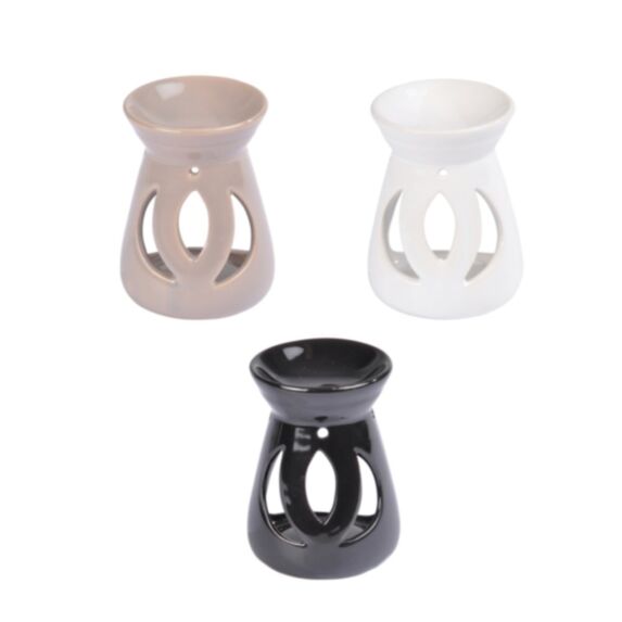 Brûle-parfum céramique ajouré Ø7 x 6 cm 3 coloris assortis - HOMEA