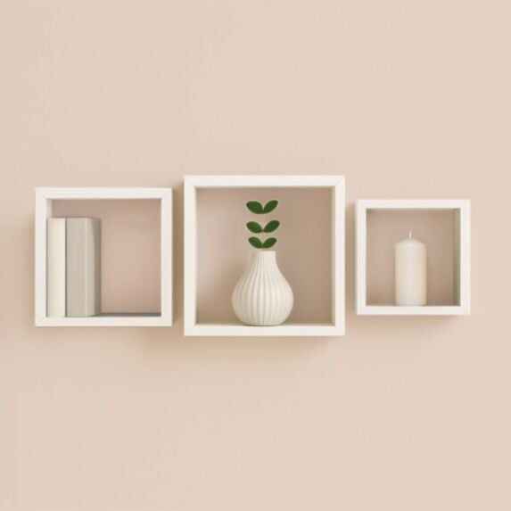 Set de 3 cubes gigognes blanc - HOMEA