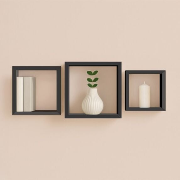 Set de 3 cubes gigognes noir - HOMEA
