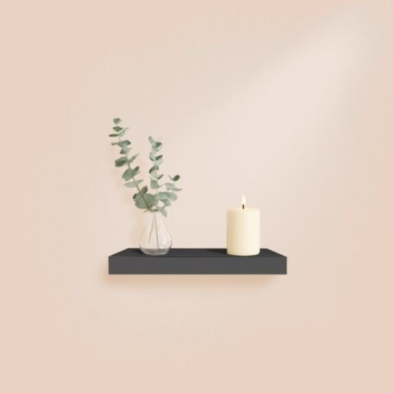 Etagère flottante MDF 50x22,8cm noir - HOMEA