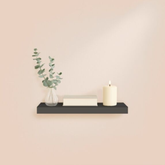 Etagère flottante MDF 75x22,8cm noir - HOMEA