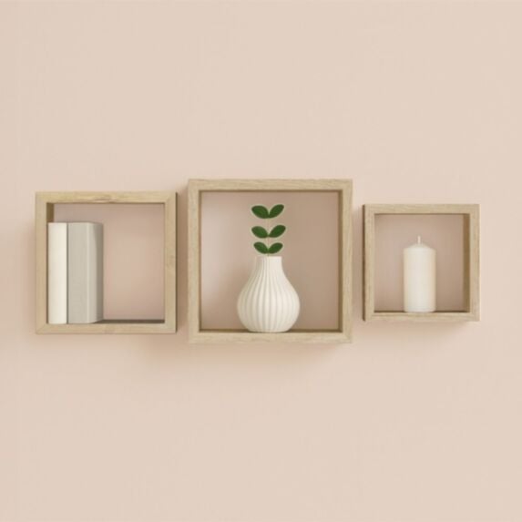 Set de 3 cubes gigognes chêne clair - HOMEA