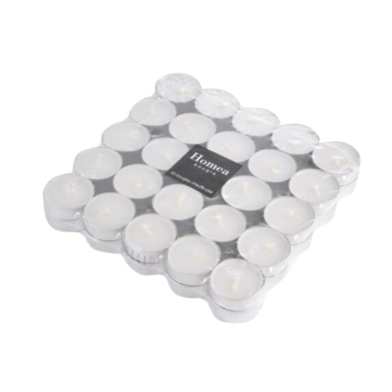 Set de 50 bougies chauffe-plat coloris blanc - HOMEA