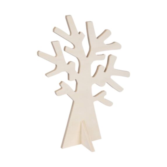 Arbre porte bijoux 23 x 28 cm bois naturel à décorer - HOMEA