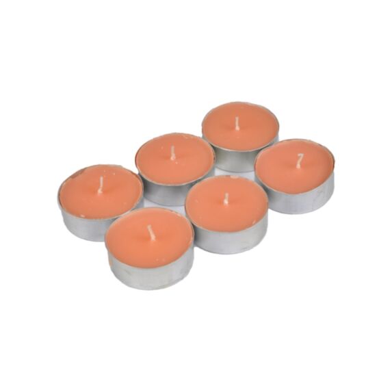 Set de 6 bougies maxi chauffe-plat parfum mangue 11x18,5cm orange - HOMEA