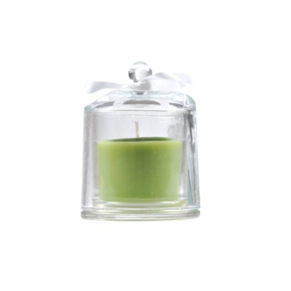 Bougie cloche paraffine 9x12cm vert parfum pomme - HOMEA