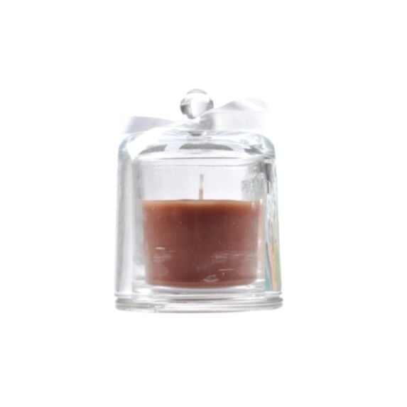 Bougie cloche paraffine 9x12cm marron parfum opium - HOMEA
