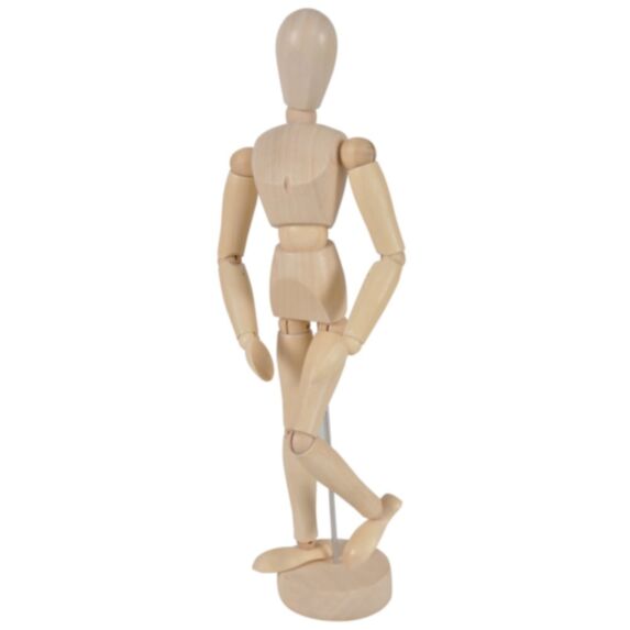Mannequin articulé en bois de buis vernis H31 cm - HOMEA