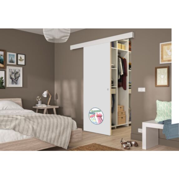 Kit porte en applique 93 cm prépeint - OPTIMUM