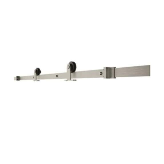 Rail acier gris brossé pour pose de porte en applique - OPTIMUM