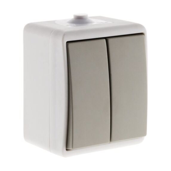 Va-et-vient double ip54 - gris clair